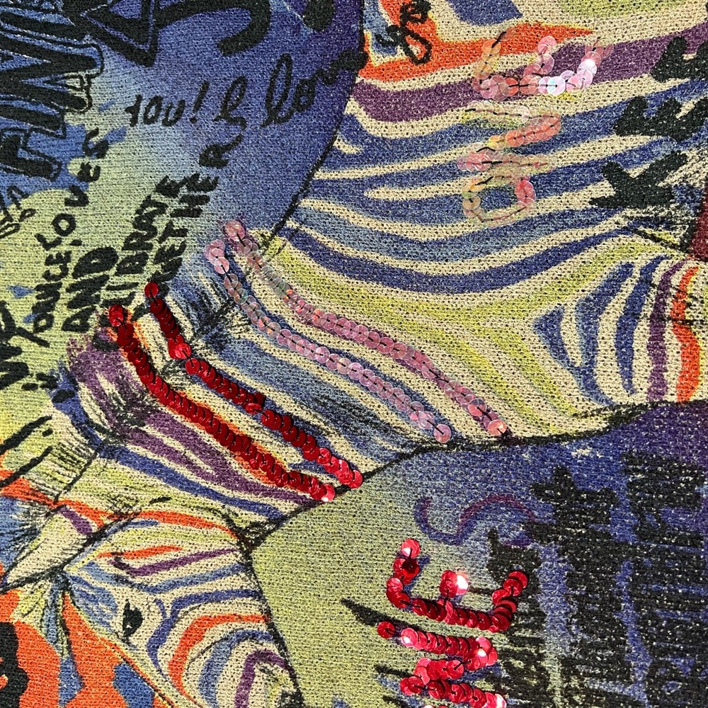 John Mark Multicolor Graphic Sweater - Picture 7 of 12